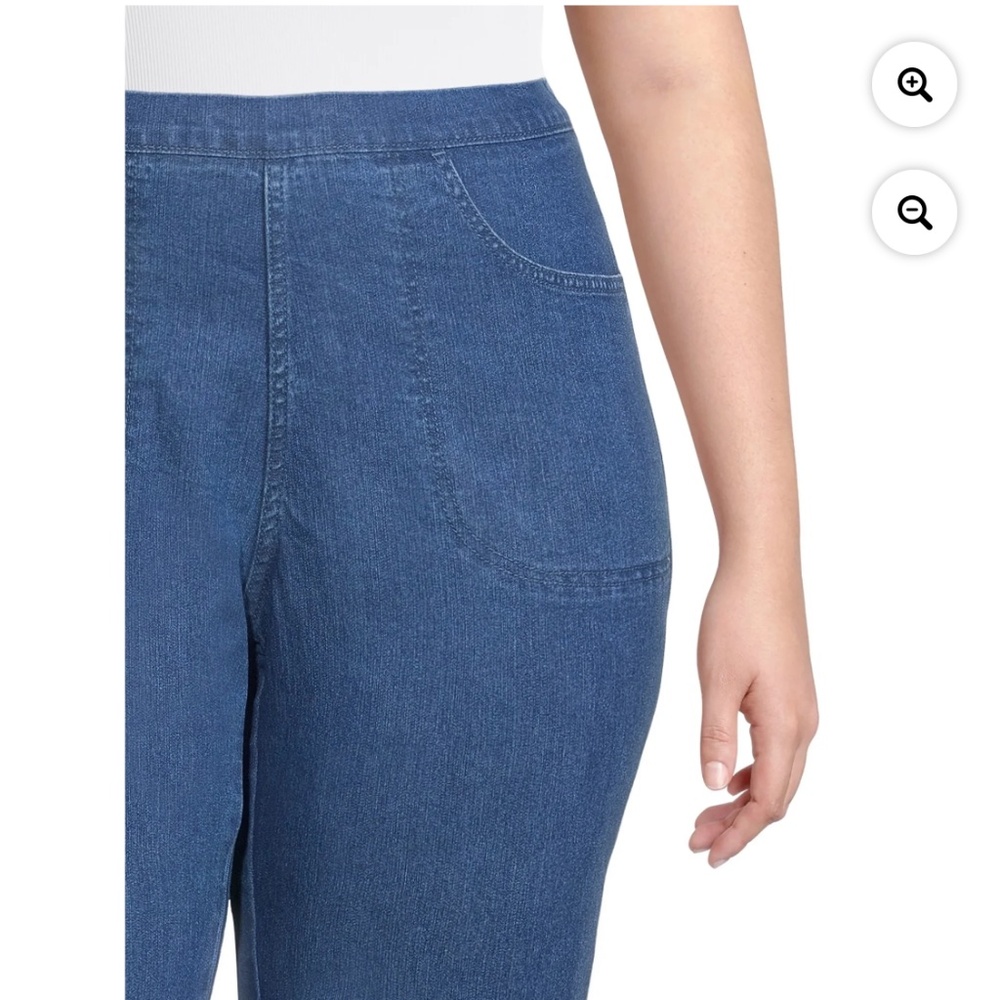 Just My Size Women’s Plus Medium Stonewash Snap Hem Cropped Pants Size 1X NWT - Picture 4 of 10